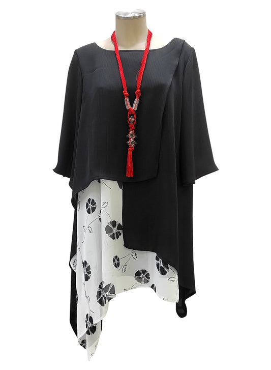 Abito Mini CRESPO Nero/Bianco