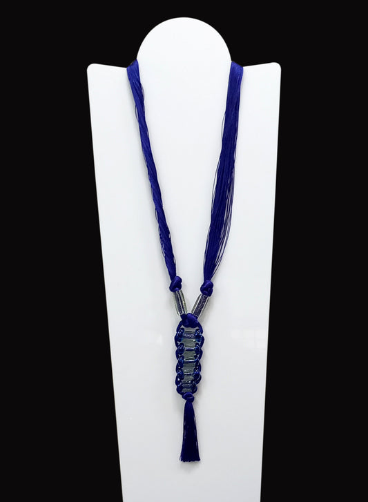 Collana LUNGA SETA-VETRO Viola