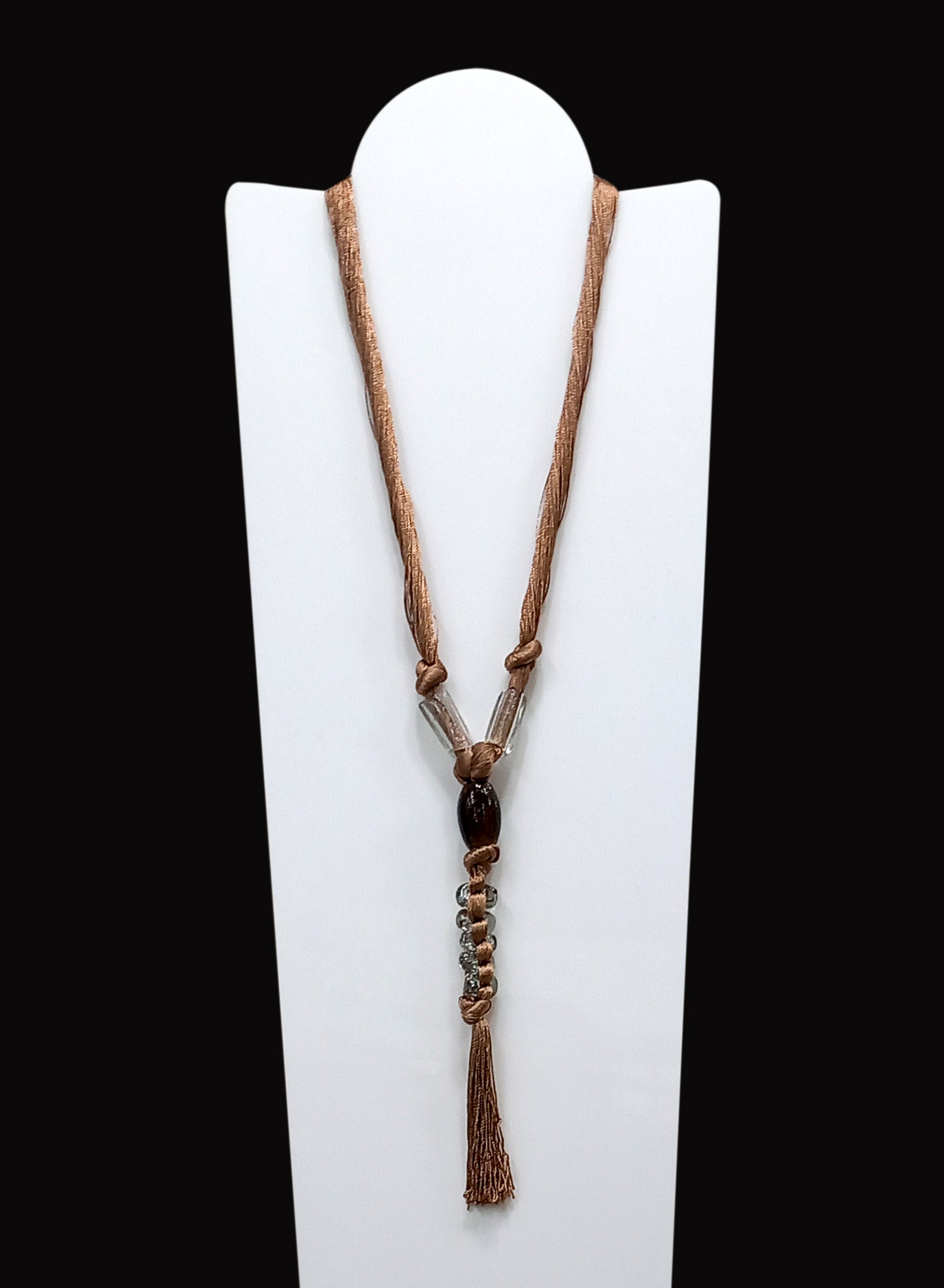LONG SILK-GLASS Necklace Sand