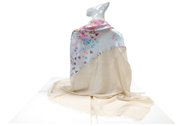 Foulard Floreale Beige