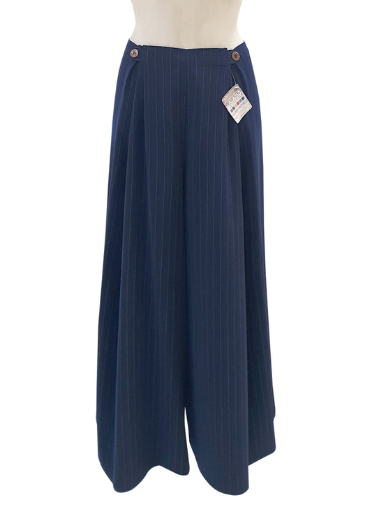 Pantalone BOTTONE Rigato Blu